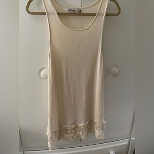 Chic Origami Cream Lace Hem Tank Top Boho layering shabby chic